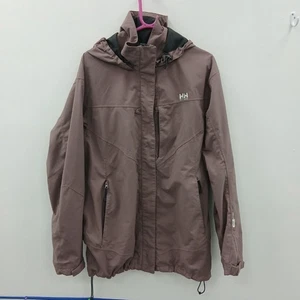 Helly Hansen Taupe Brown Jacket Size XL Women's Outerwear Hooded RMF17-ER - Picture 1 of 5