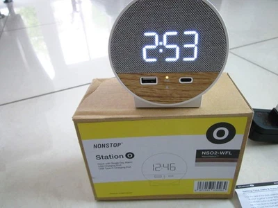 Nonstop Station O TABLE Alarm Clock In WARMWalnut New Sealed  NSO2-WFL - Image 1 of 4