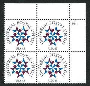 USA, SCOTT # 3332, MNH PLATE BLOCK OF UNIVERSAL POSTAL UNION - Picture 1 of 1