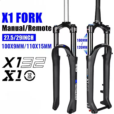 27.5 29er Mountain Bike Suspension Fork 120mm Travel QR 100x9MM BOOST 110x15MM - Image 1 of 4