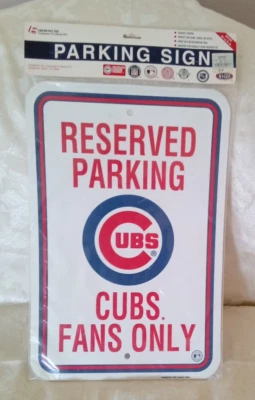 Chicago Cubs MLB 12x18 Plastic Wall Display Reserved Parking Sign Man Cave NEW - Image 1 of 4