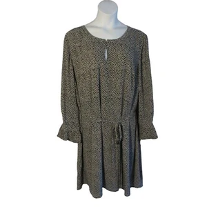 Ann Taylor LOFT 24 24W Black White Brown Belted Dress NEW NWT - Picture 1 of 4