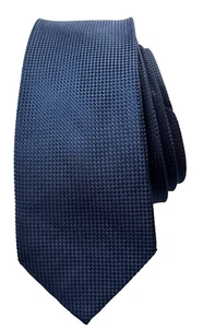 Ruffini Italy Black Label 100 % Seide Herren Krawatte dunkelblau einfarbig 61 x 3" - Bild 1 von 7