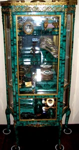 Antique French Malachite Vitrine - Picture 1 of 4