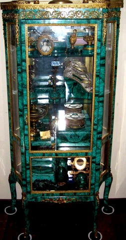 Antique French Malachite Vitrine Cover