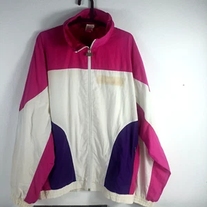 Leopard Vintage Bold Spirit Womens Nylon Windbreaker Jacket Sizel 90s - Picture 1 of 8