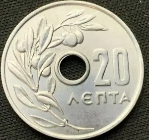1964 Greece 20 lepta coin GEM BU #C1046 - Picture 1 of 2