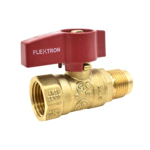 Thrifco 4400799 Valvola a sfera gas dritta 1/2" FIP x 1/2" O.D Flare / valvola riscaldante - Foto 1 di 6