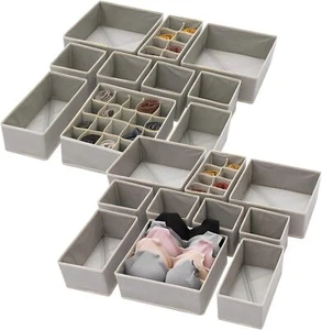 Set of 21 Foldable Cloth Storage Box Closet Dresser Drawer Organizer - Picture 1 of 8