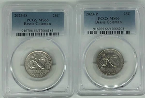 2023 P D BESSIE COLEMAN PCGS MS66 WUNDERSCHÖN! PD AMERICAN WOMEN AWQ - Bild 1 von 2