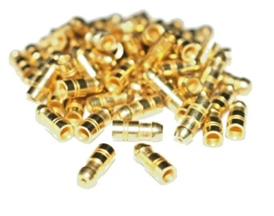 Uninsulated Brass Bullet Terminal Connector Crimp Type Up to 1mm ² Cable  - Image 1 of 3