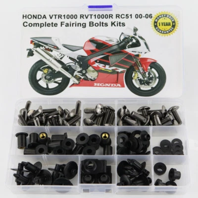 Tornillos de carenado completos gris aptos para Honda VTR1000 RVT1000R RC51 00-06 Foto 1 de 4
