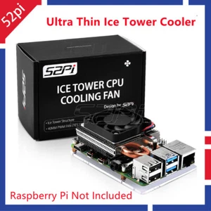 52Pi Raspberry Pi 4B Ultra Thin Ice Tower Cooler Cooling Fan for RPI 4 Model B - Picture 1 of 10