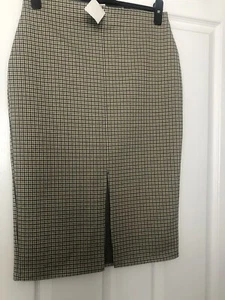 Bleistiftrock H&M beige Dogtooth Muster Größe M neu mit Etikett etwas Stretch - Bild 1 von 7