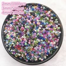 1000pcs/2/3/4mm Czech Glass Seed Beads Jewelry Spacer Loose Round Making Lot New