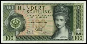 ÖSTERREICH 100 SCHILLING ANGELIKA KAUFMANN 1969 SS SEHR SCHÖNE BANKNOTE, ANSEHEN! - Bild 1 von 2