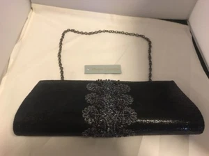 Deepa Gurnani Hand Bag Black Beads Clutch - Picture 1 of 6
