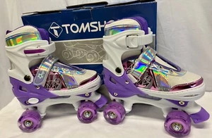 TOMSHOO Roller Skates for Girls, Light Up Wheels, Size Med,Big Kid (13C-3) - Picture 1 of 7