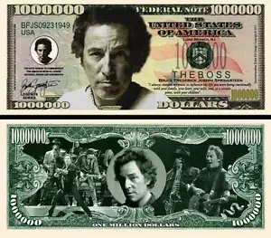 BRUCE SPRINGSTEEN - BILLET DE COLLECTION 1 MILLION DOLLAR USA ! THE BOSS - Imagen 1 de 1