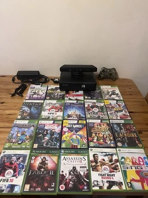 XBOX 360 CONSOLE BUNDLE  20 TOP GAMES & KINECT  WIRELESS CAMO CONTROLLER  - Image 1 of 4