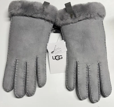 Guantes UGG Talla Mediana Gris Oveja Para Mujer Talla Piel de Oveja Real NUEVO Foto 1 de 4