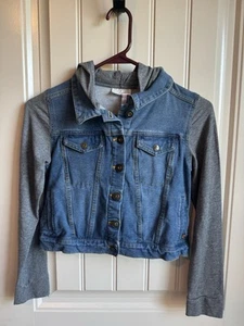 Matilda Jane Girls Brilliant Daydream Moon Beam Jacket Hooded Denim Jean Size 12 - Picture 1 of 3
