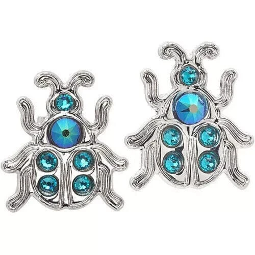 Orecchini Boccadamo in Bronzo a Forma di Scarabeo con Cristalli XOR415 - Immagine 1 di 3