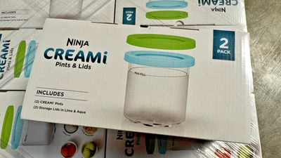 Paquete de 2 pintas Ninja CREAMi, compatible con NC299AMZ y NC300s CREAMi lima/aqua Foto 1 de 4