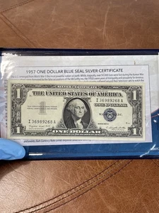 Us Issued 1957 Blue Seal $1 Dollar Silver Certificate Very Good Condition - Picture 1 of 6