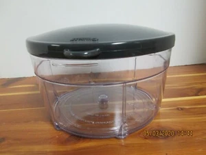 New ROCKET CHEF REPLACEMENT BOWL with LID-Clear with Black Lid -1997 - Picture 1 of 3