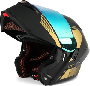 Modular LED Full Face Motorcycle Helmet - DOT Approved, Flip-Up Dual Visor Desig - Picture 1 of 7