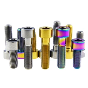 Fine M10 x 1.25mm Pitch Thread Titanium Allen Bolts Hex Socket Cap Head Screws - Picture 1 of 13