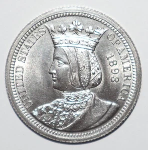 1893 Isabella Quarter SCELTA BU Esposizione Colombiana Argento Commemorativo (Y179) - Foto 1 di 2