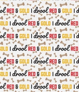 Kansas City Chiefs, NFL, I Drool Red And Gold Fabric! Cotton•1yd•BTY•FAST SHIP - Picture 1 of 3