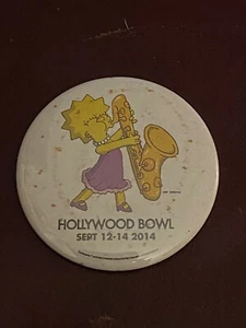 Sept 12 - 14, 2014 Hollywood Bowl The Simpsons Lisa Blows HornPin Badge Buttonđź’— - Picture 1 of 2