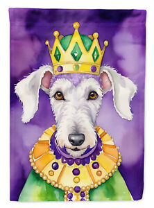 Bedlington Terrier King of Mardi Gras Flag Canvas House Size Dac4734Chf