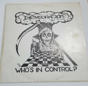 Desecration Who's in Control? 12" 45 rpm LP Record Self Pub RARE 1986 Rock VG+ - Picture 1 of 4