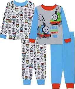 NEW 2T Thomas The Train 2 PJ Sets - Long Sleeve Cotton Pajama Sets Boy 4 Pieces - Picture 1 of 6