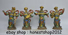 6,8 &quot;China Buddhismus farbige Glasur Gem&#228;lde 4 Great Heavenly Kings Statue Set