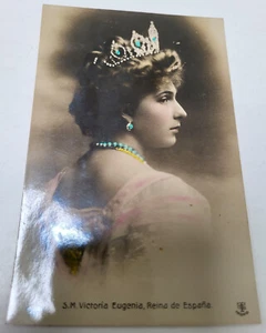 Vintage 1906 H/C RPPC S.M. VICTORIA EUGENIA KÖNIGIN VON SPANIEN WUNDERSCHÖNES OFFIZIELLES FOTO! - Bild 1 von 2