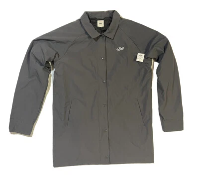 Chaqueta Vans Para Mujer Grande Gris Manga Larga Gracias Coach Larga Abotonada Foto 1 de 4