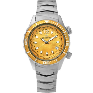 Abingdon Womens Marina Yellow Snapper Automatic Diver's Multifunctional Titanium - Picture 1 of 8