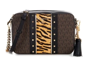 NWT Michael Kors Jet Set Signature Logo Semi Lux Small Camera Crossbody $278 - Picture 1 of 4