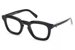 Moncler ML5195 001 Schwarz Auffällig Kunststoff Optik Brille Brillengestell 48-25-145 - Bild 1 von 4