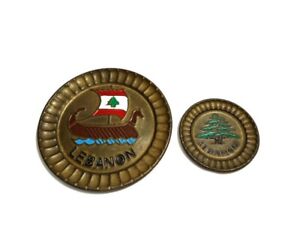 Two Colorful Lebanese Engraved Copper Wall Panels Decorative