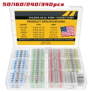 50/340X Barra de soldadura impermeable Termorretráctil Soldadura Cable Conectores Terminales a tope - Imagen 1 de 18