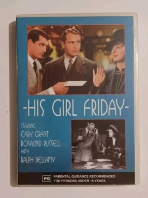His Girl Friday DVD Region 4 GC Free Postage - image 1 of 4