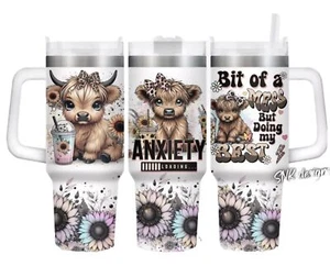 40oz Tumbler,Cows ,Highland Cow,Sunflower, Coffee Cup, Mugs, Cups,Baby Cow - Picture 1 of 4