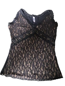 NEW NOS BREEZIES Curve & Contour by FLEXEES Black Lace Shaper tank top Size 1X - Picture 1 of 8