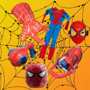 6-pc lot of boys SPIDER-MAN Halloween Costume & toy items  - Picture 1 of 6